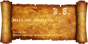 Waitzer Beatrix névjegykártya